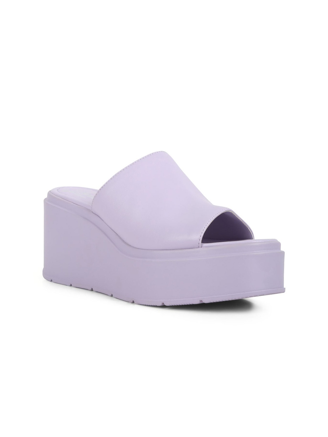 

London Rag Peep Toes Flatform Heel Mules, Lavender