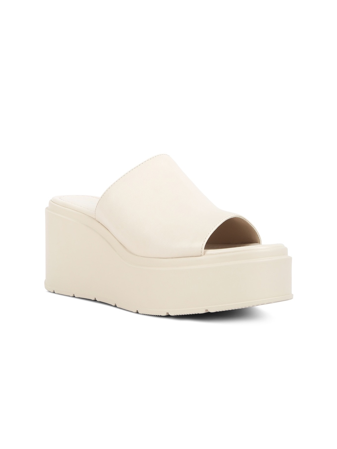 

London Rag Chunky Slip On Platforms, Off white