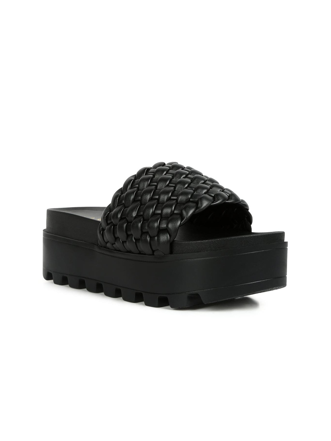 

London Rag Textured Flatform Heels, Black