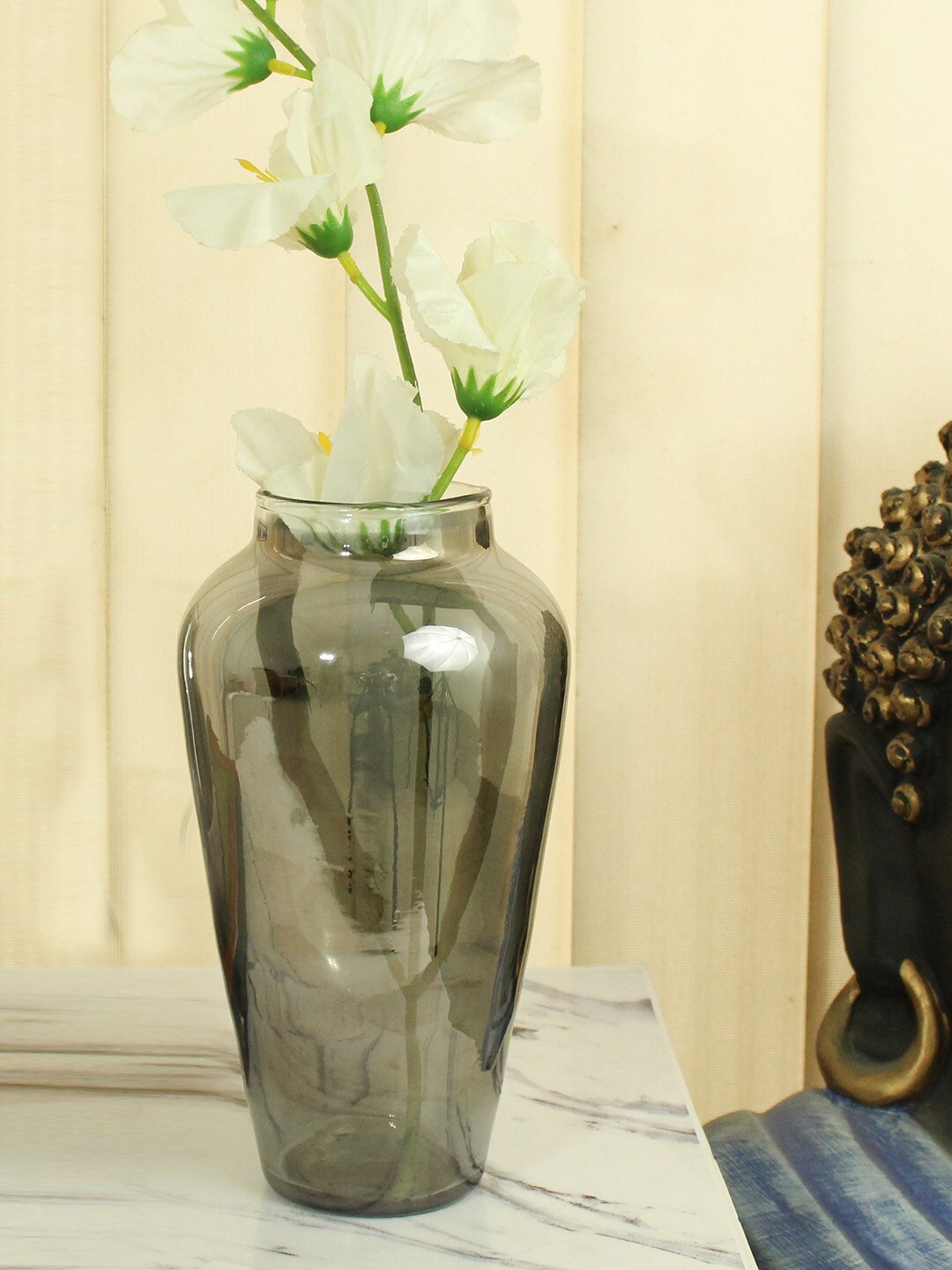 

TIED RIBBONS Green Glass Flower Vase