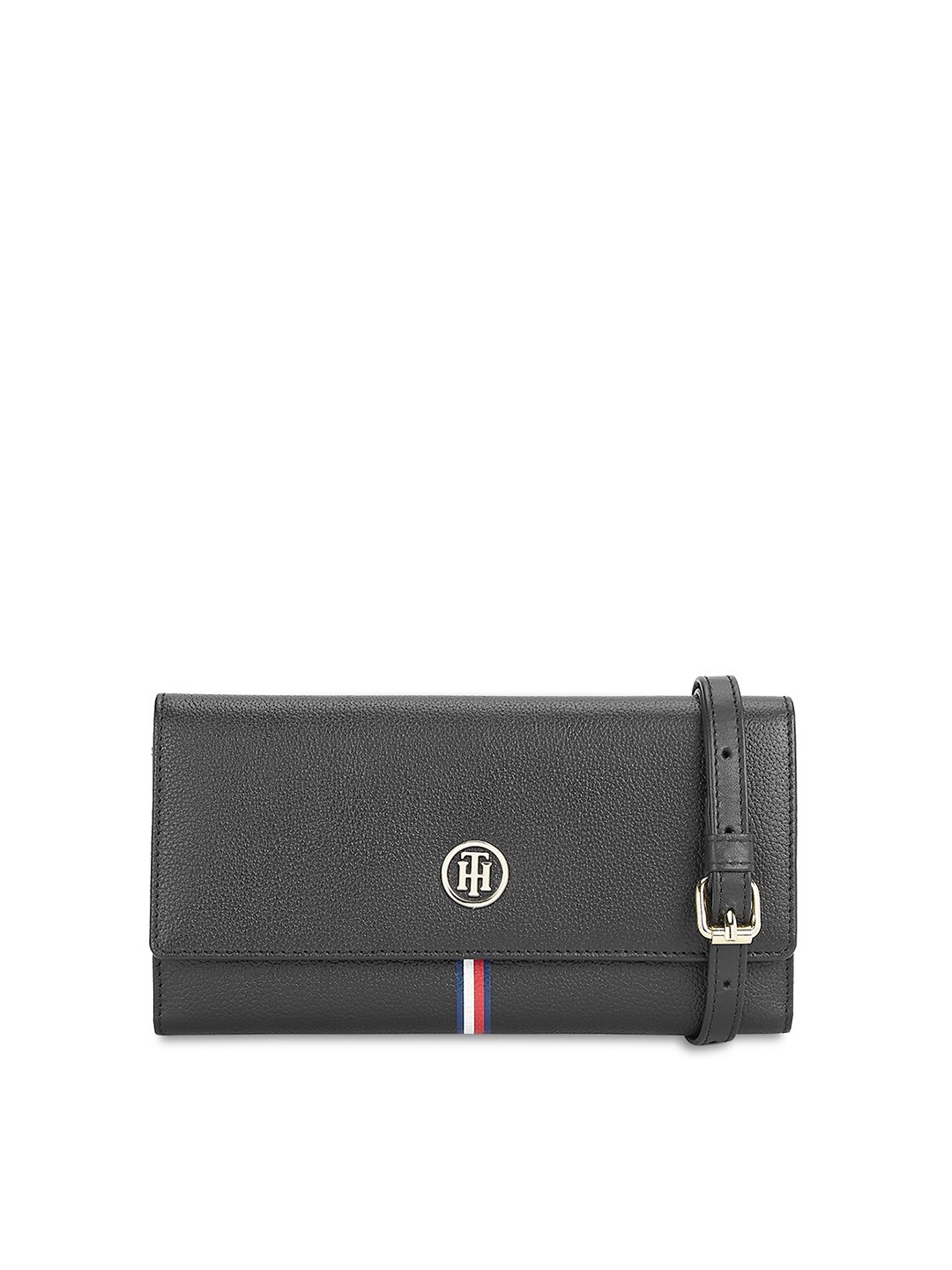 

Tommy Hilfiger Women Leather Envelope, Black