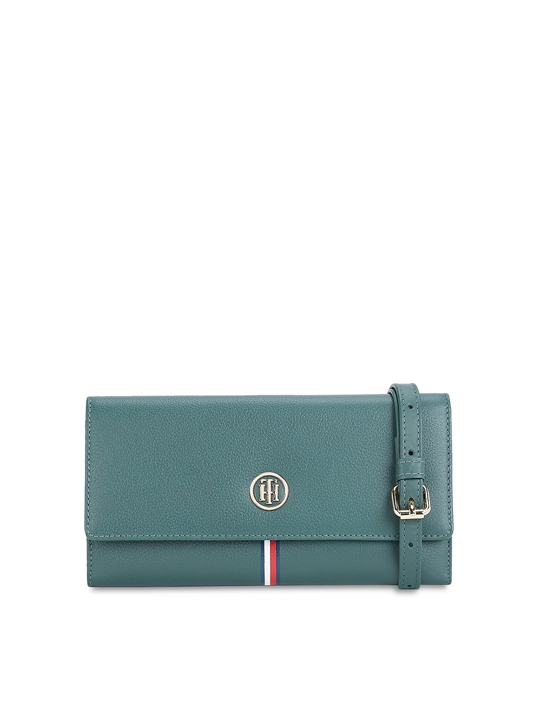 

Tommy Hilfiger Women Leather Envelope, Green