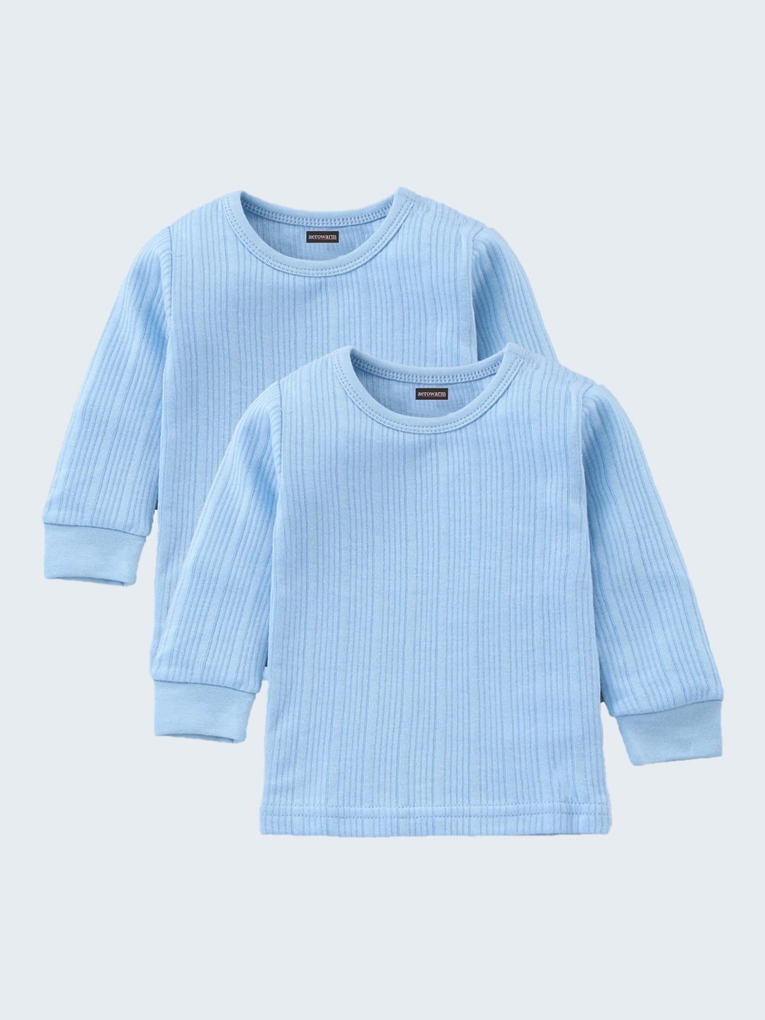 

Aerowarm Kids Pack Of 2 Ribbed Ultra Soft Thermal Tops, Blue