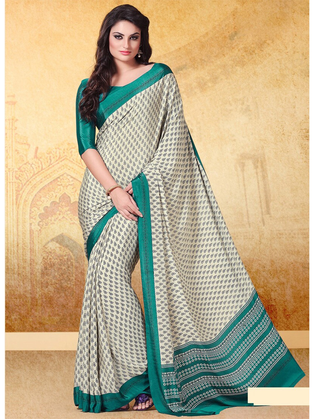 

DIVASTRI Ethnic Motifs Printed Saree, Beige
