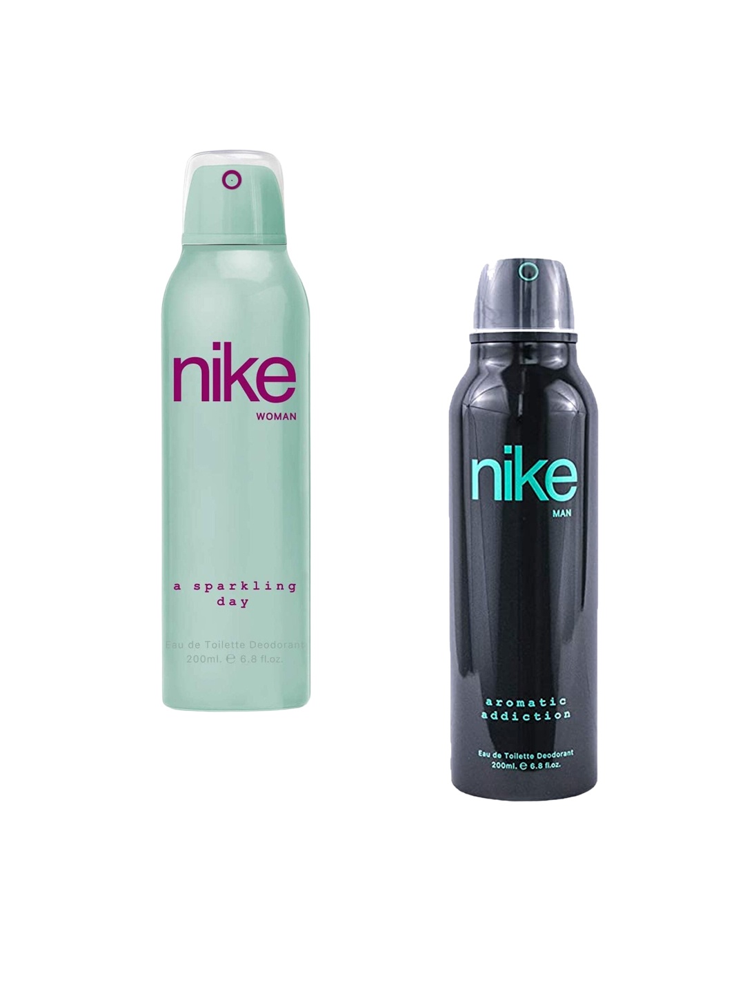 

Nike Set Of 2 EDT Deodorant - Men Aromatic Addiction & Women A Sparkling Day - 200ml Each, Blue