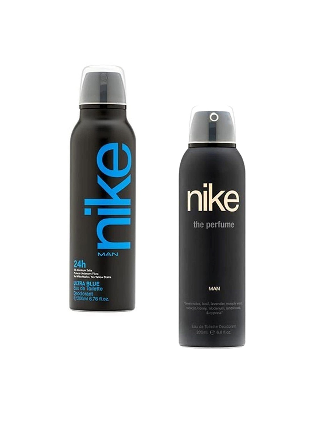 

Nike Men Set Of 2 Deodorants - Ultra Blue & The Perfume - 200ml Each, Black