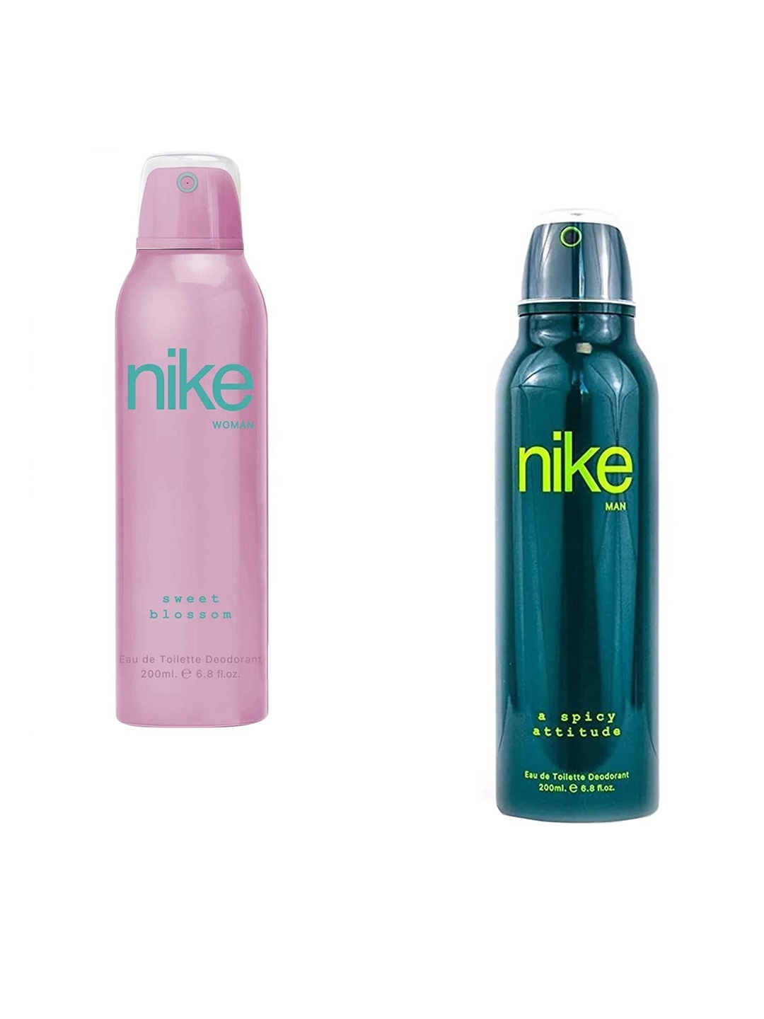 

Nike Set Of 2 EDT Deodorants - Woman Sweet Blossom & Man A Spicy Attitude - 200ml Each, Green