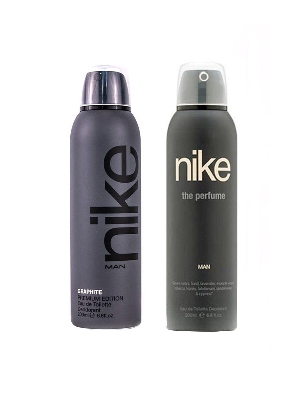 

Nike Men Set Of 2 Deodorants - The Perfume & Graphite - 200ml Each, Grey