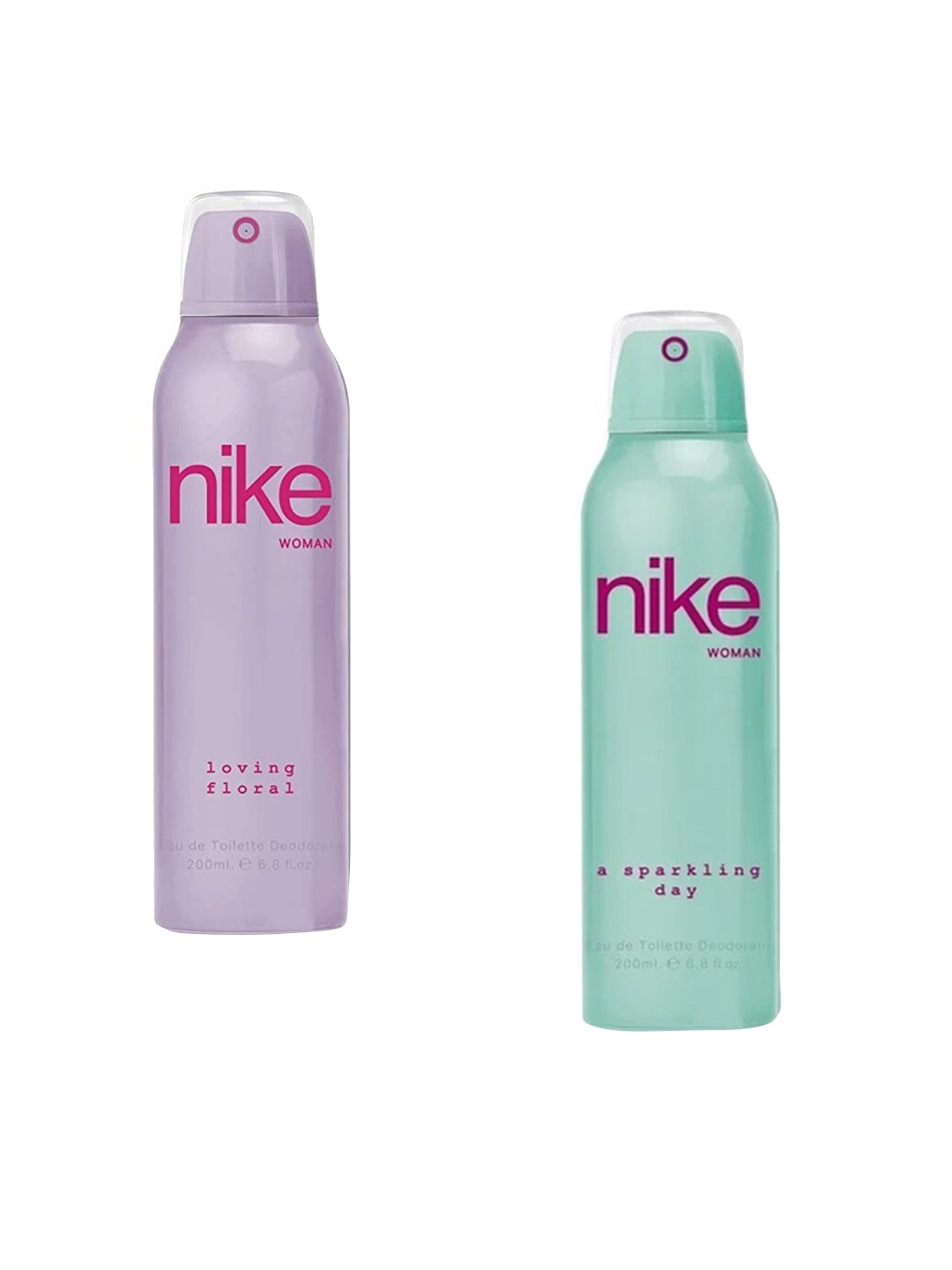 

Nike Women Set Of 2 Deodorants - A Sparkling Day & Loving Floral - 200ml Each, Pink