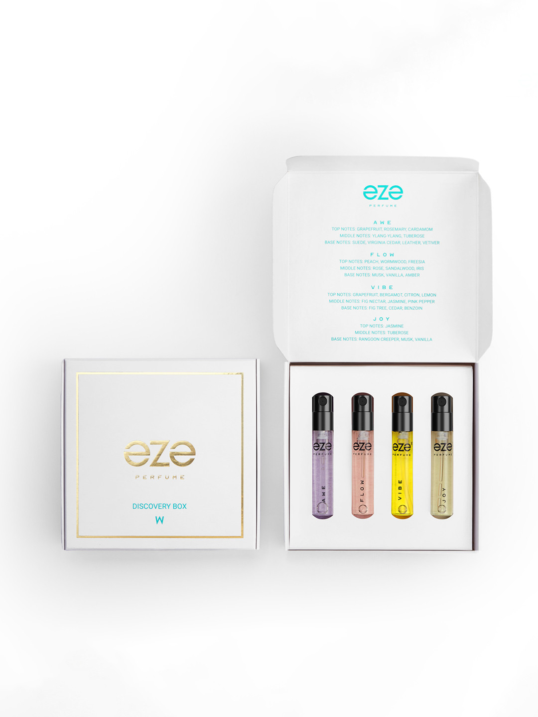 

EZE Set of 4 Women Discovery Box Fragrance Gift Set - 3 ml Each, White