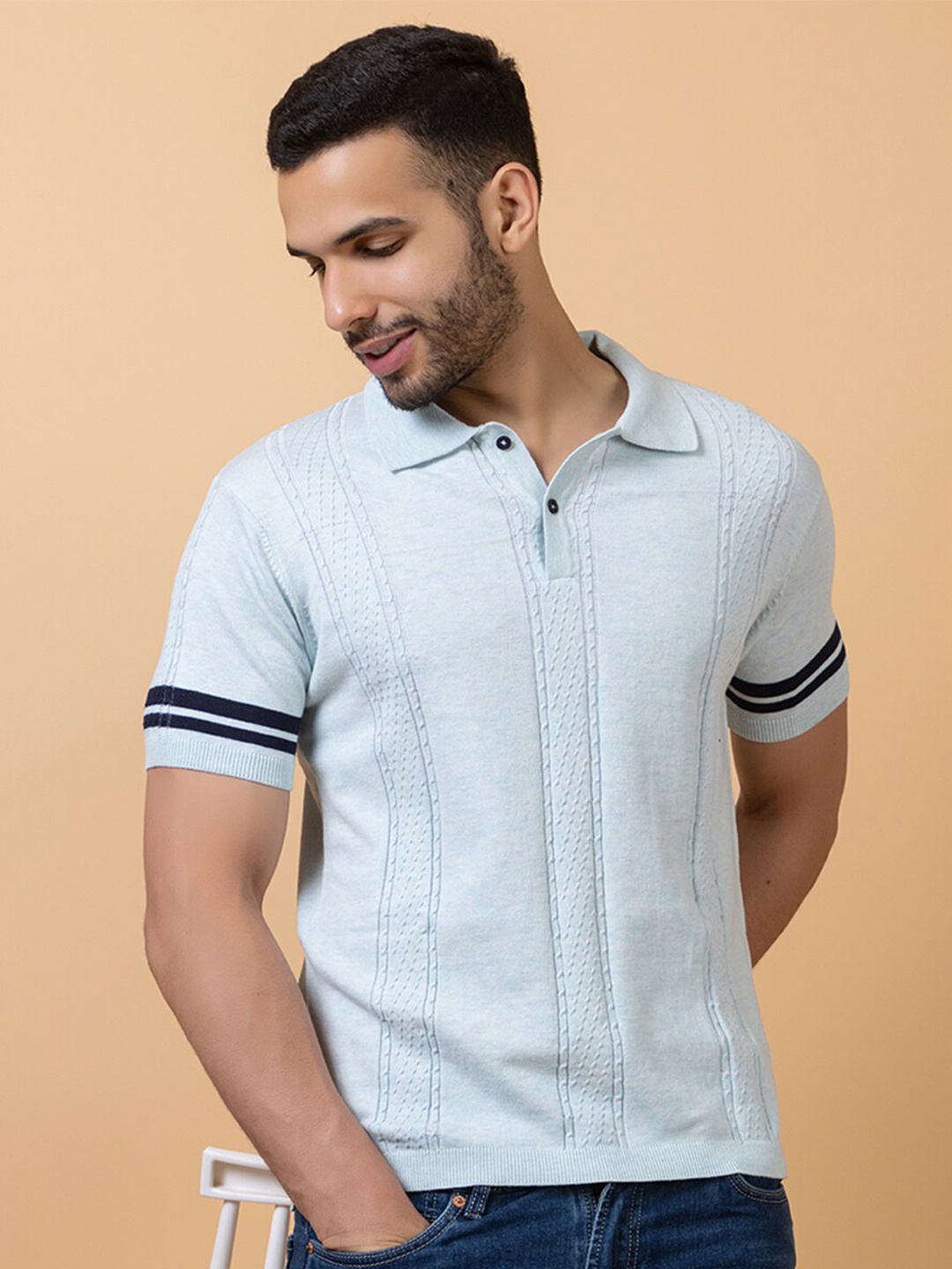 

ARMISTO Polo Collar Pure Cotton T-Shirt, Blue