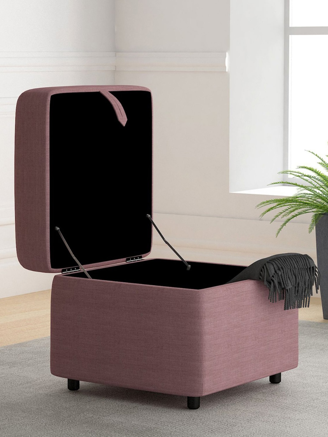 

Duroflex Zivo Plus Fabric Ottoman With Storage, Pink