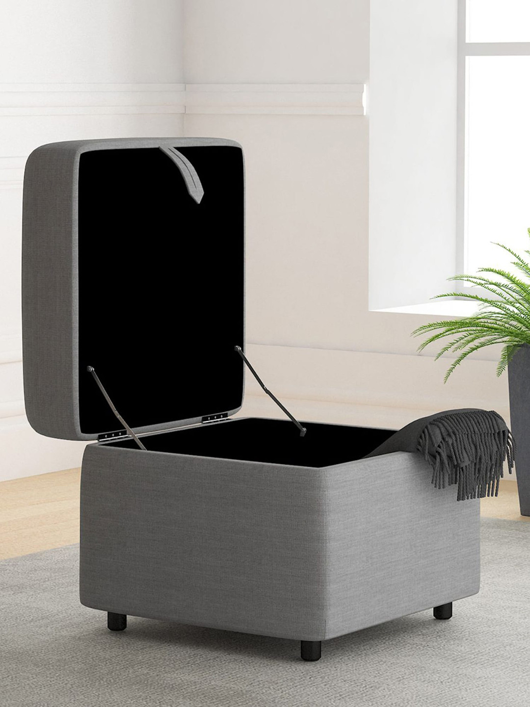 

Duroflex Zivo Plus Fabric Ottoman With Storage, Grey