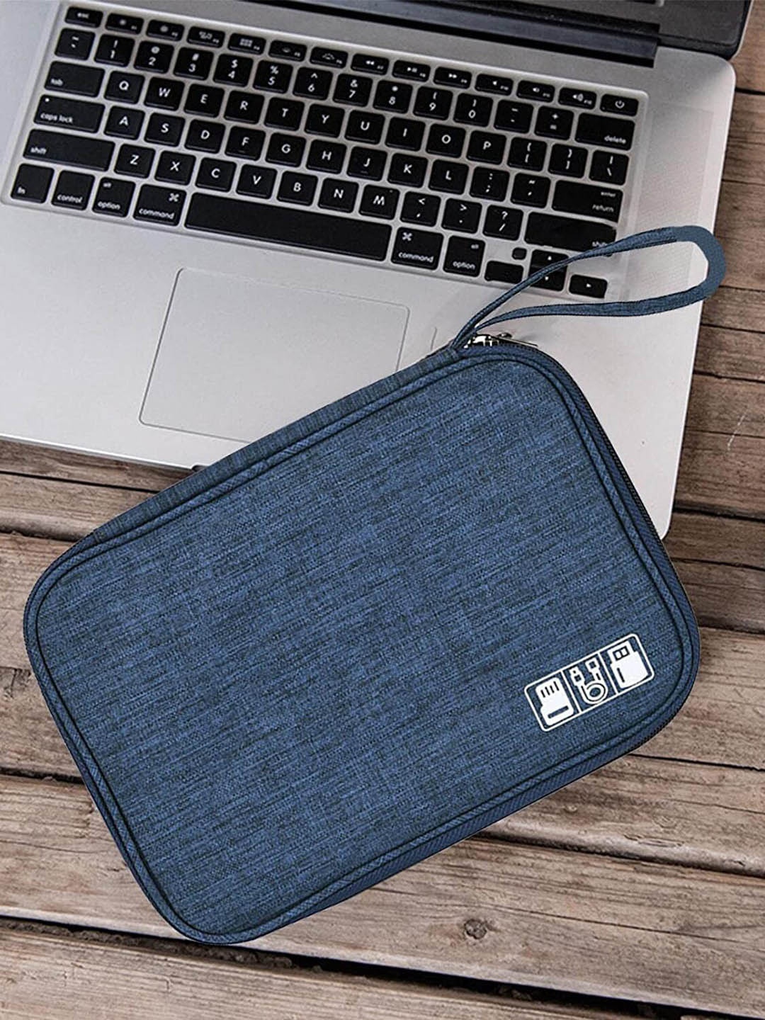 

HOUSE OF QUIRK Navy Blue Electronic Accessories Storage Organizer