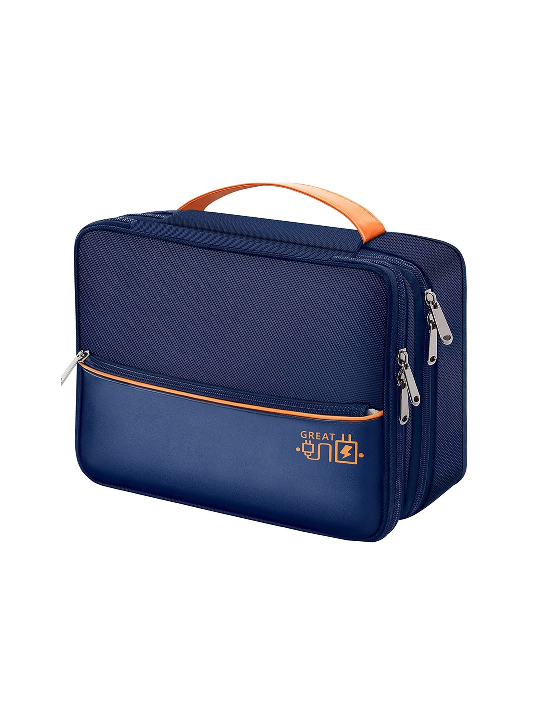 

HOUSE OF QUIRK Double Layer Water proof Cable Organizer Bag, Navy blue