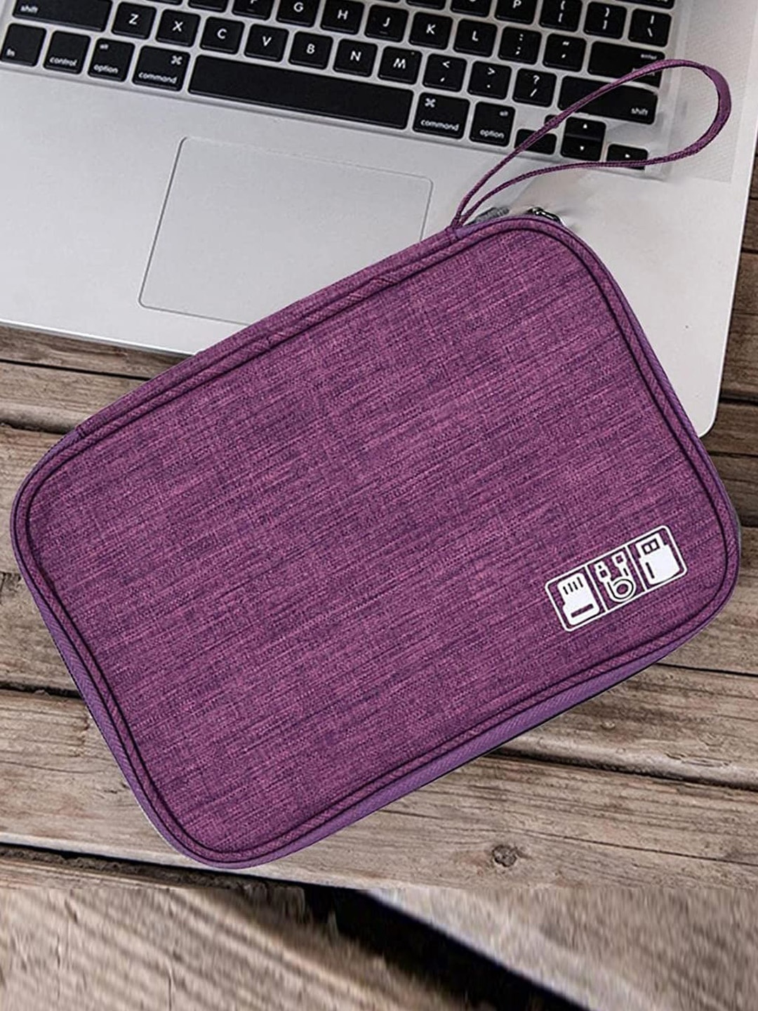 

HOUSE OF QUIRK Purple Compact Accessories Travel Organizer