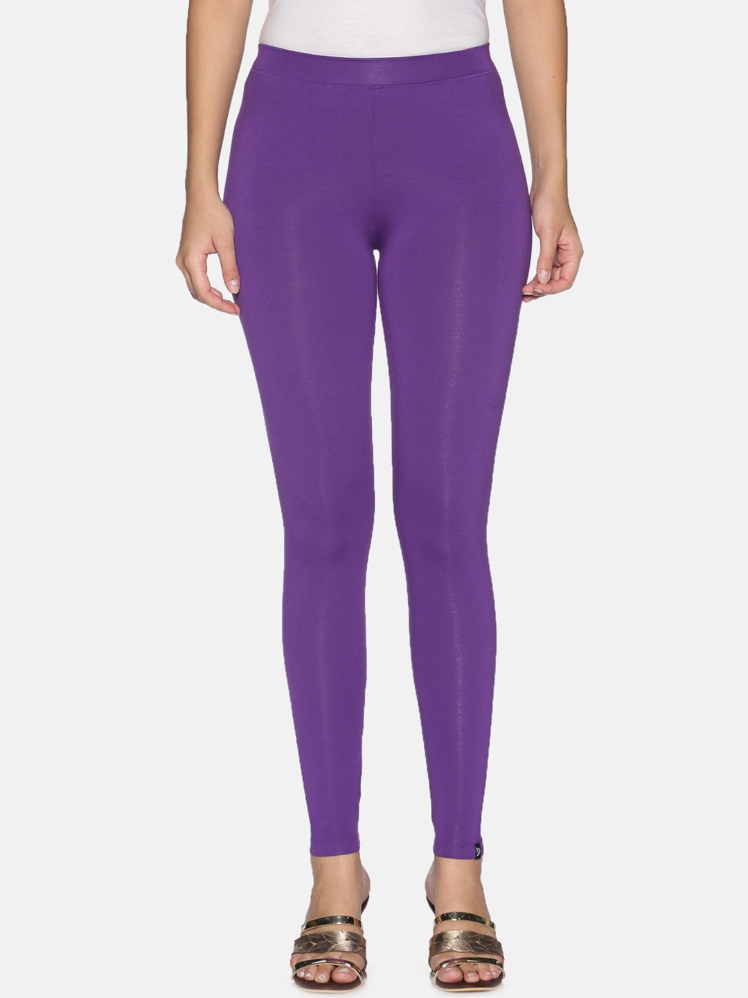 

TWIN BIRDS Women Solid Super Stretch Viscose Ankle Length Leggings, Purple