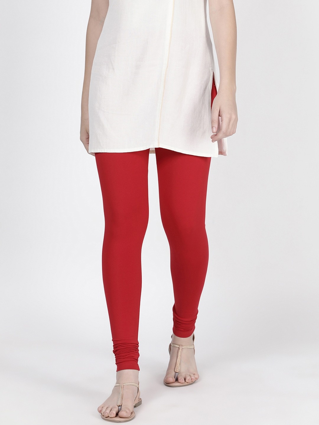 

Twin Birds Women Churidar-Length Leggings, Red