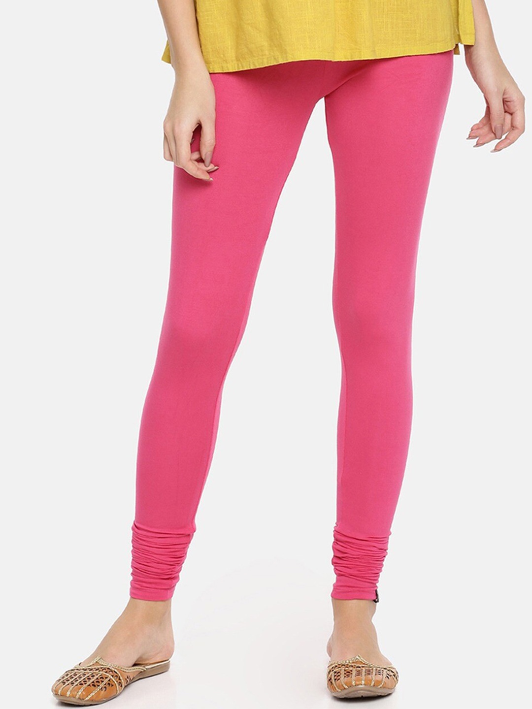 

Twin Birds Women Mid-Rise Churidar-Length Leggings, Pink