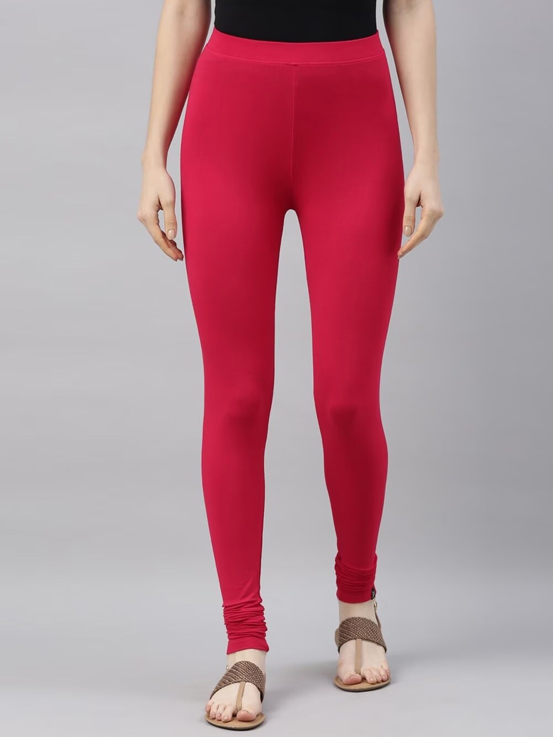 

TWIN BIRDS Women Churidar-Length Ethnic Leggings, Red