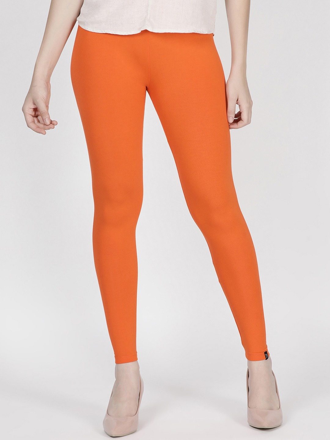 

TWIN BIRDS Mid-Rise Ankle-Length Leggings, Orange