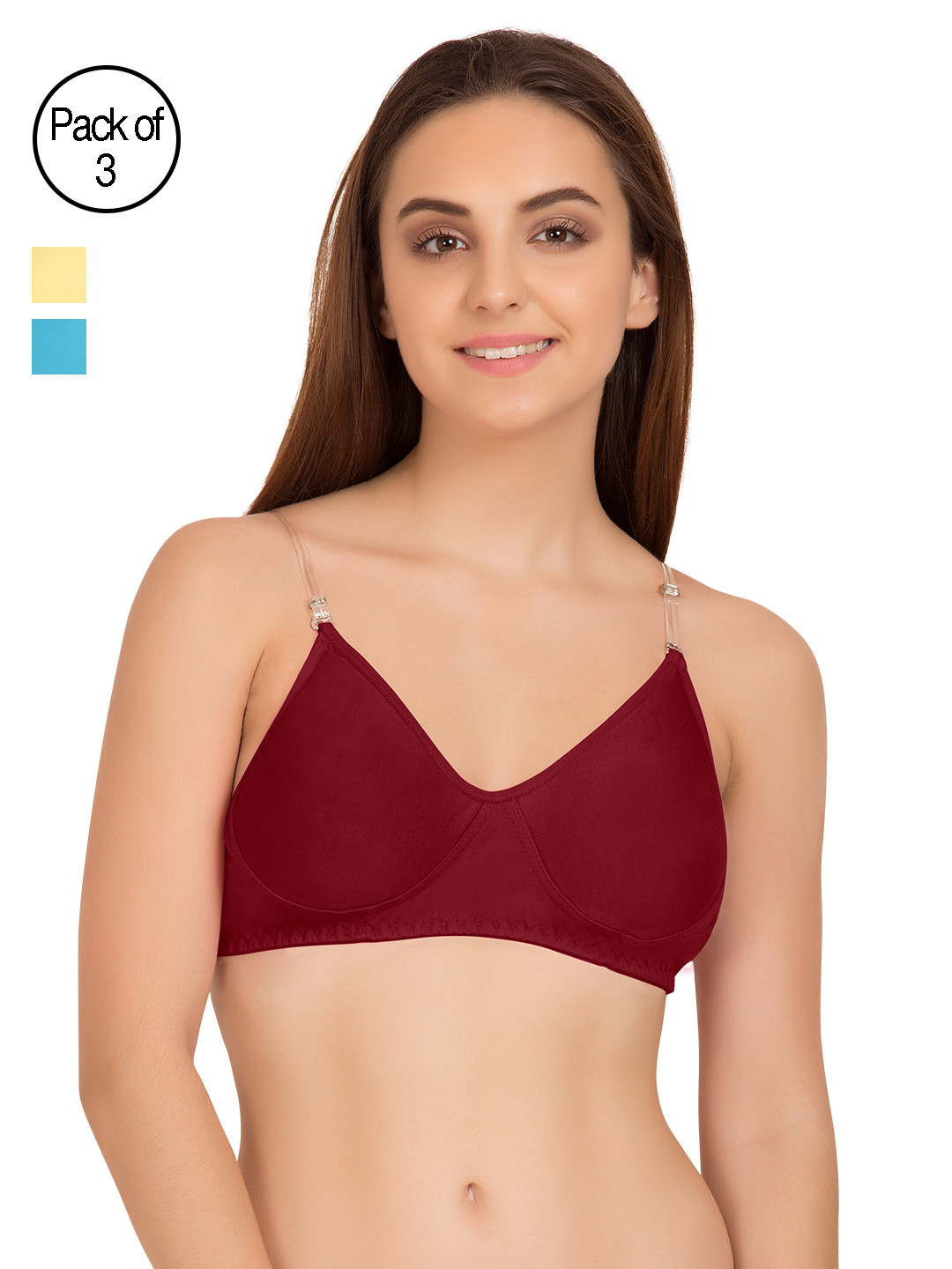 

Tweens Pack of 3 Full-Coverage T-shirt Bras TW9266, Yellow