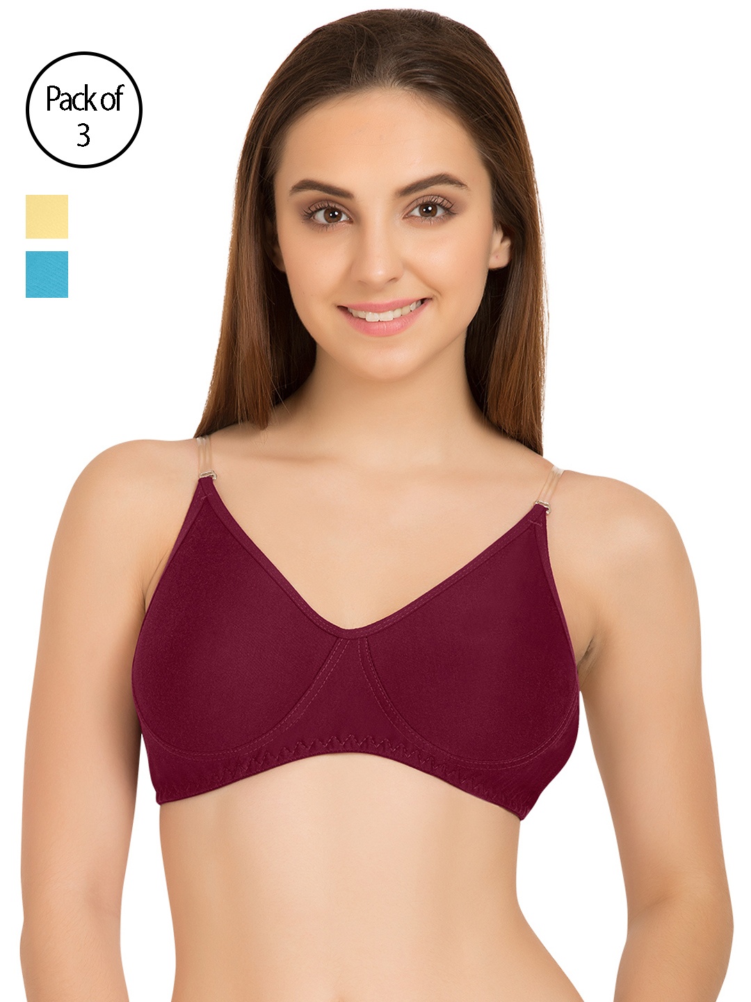 

Tweens Pack of 3 T-shirt Bras TW9266, Magenta