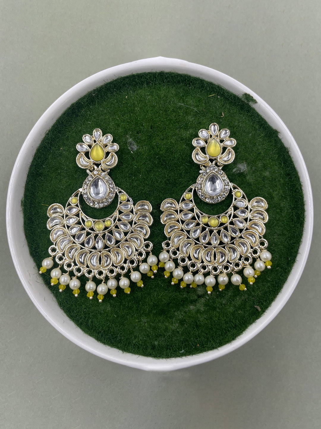 

Rhymee Gold-Plated Oxidised Floral Chandbalis Earrings