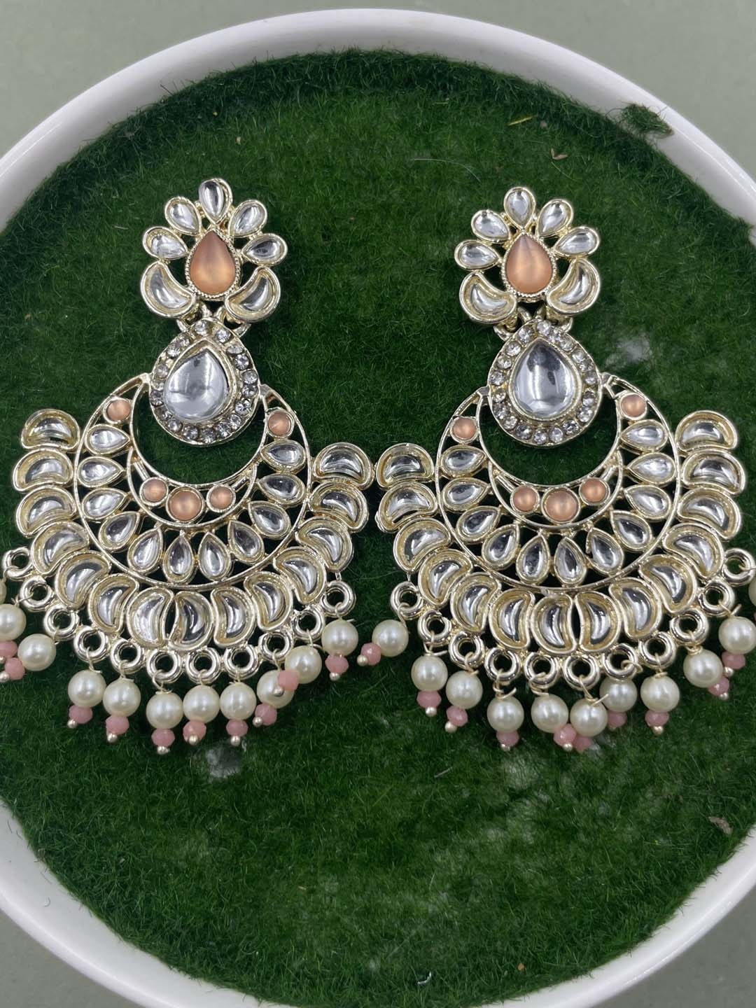 

Rhymee Gold-Plated Floral Chandbalis Earrings