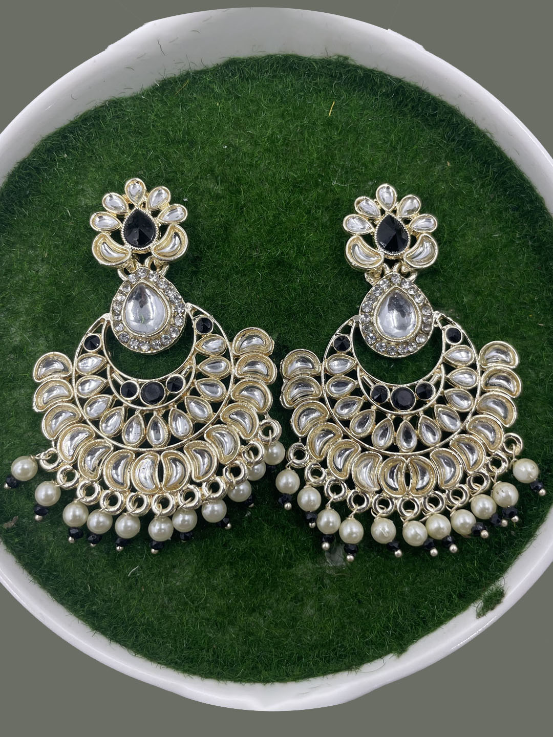 

Rhymee Gold-Plated Floral Chandbali Earrings