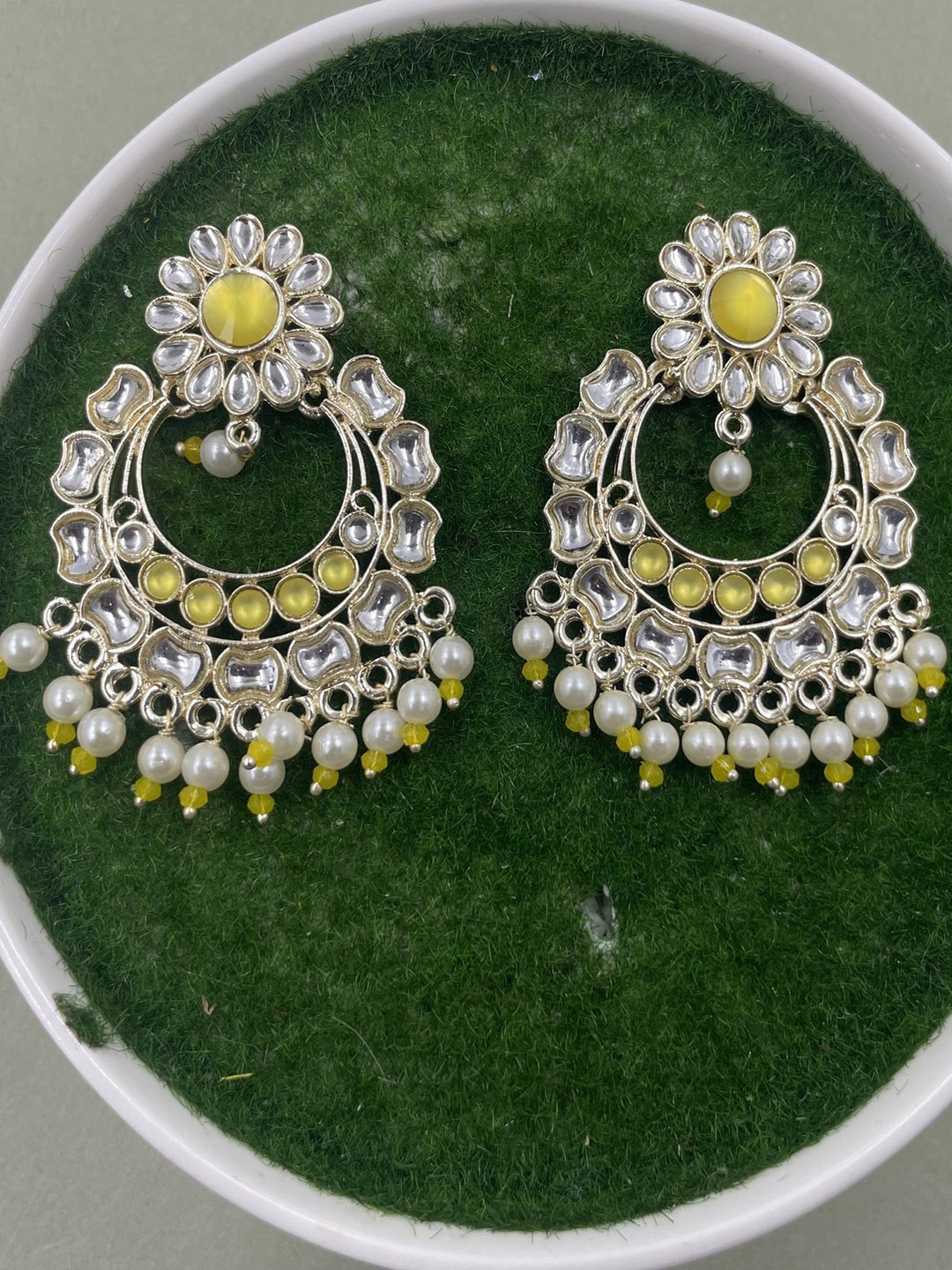 

Rhymee Gold-Plated Floral Chandbali Earrings