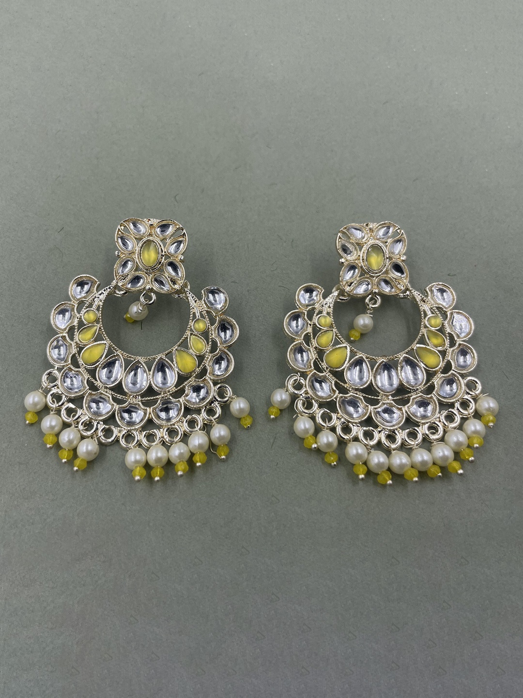 

Rhymee Gold-Plated Floral Chandbali Earrings