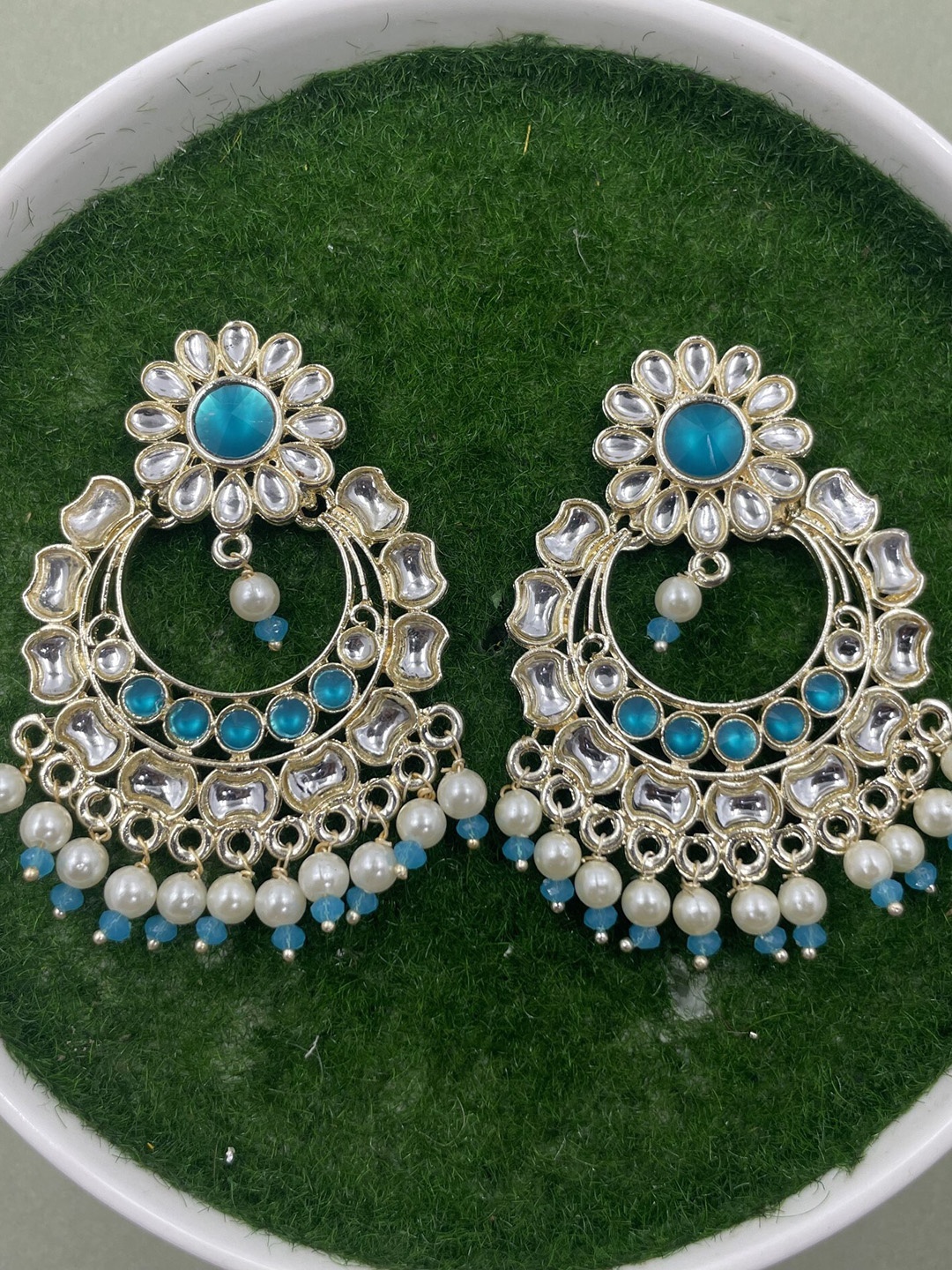 

Rhymee Gold-Plated Floral Chandbali Earrings