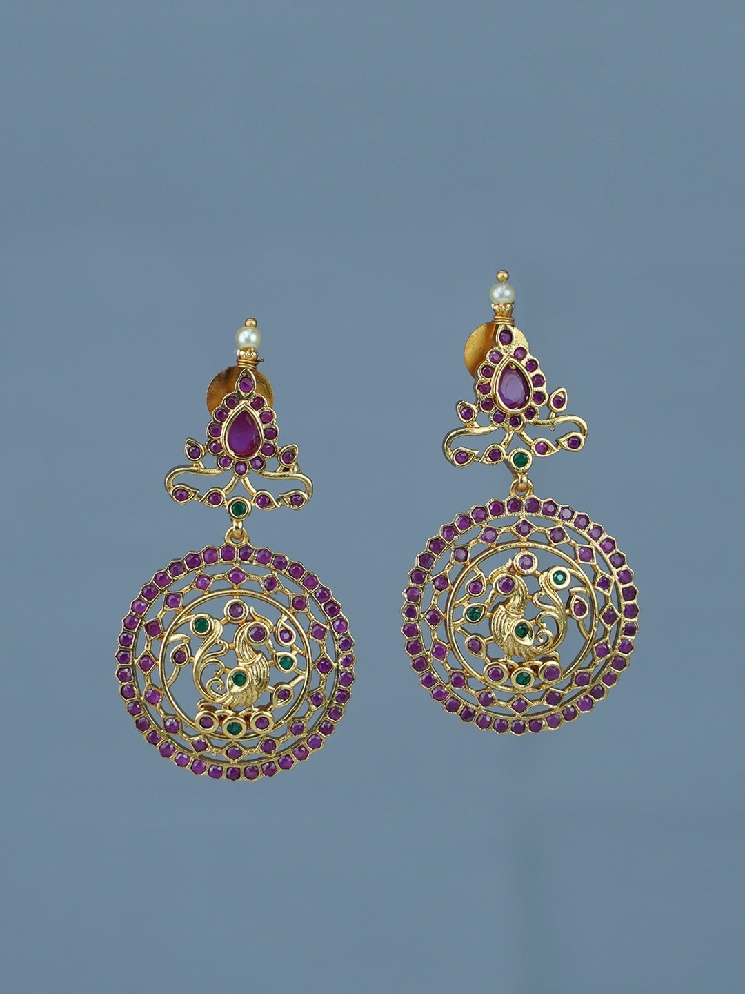 

Diksha collection Gold Plated Matt Finish Drop Earrings