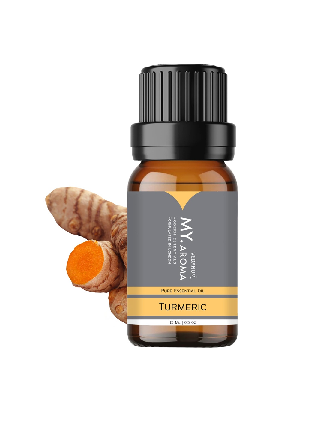 

VEDANUM MY Aroma Premium Organic Turmeric Fragrance Essential Oil-15 ml, Transparent