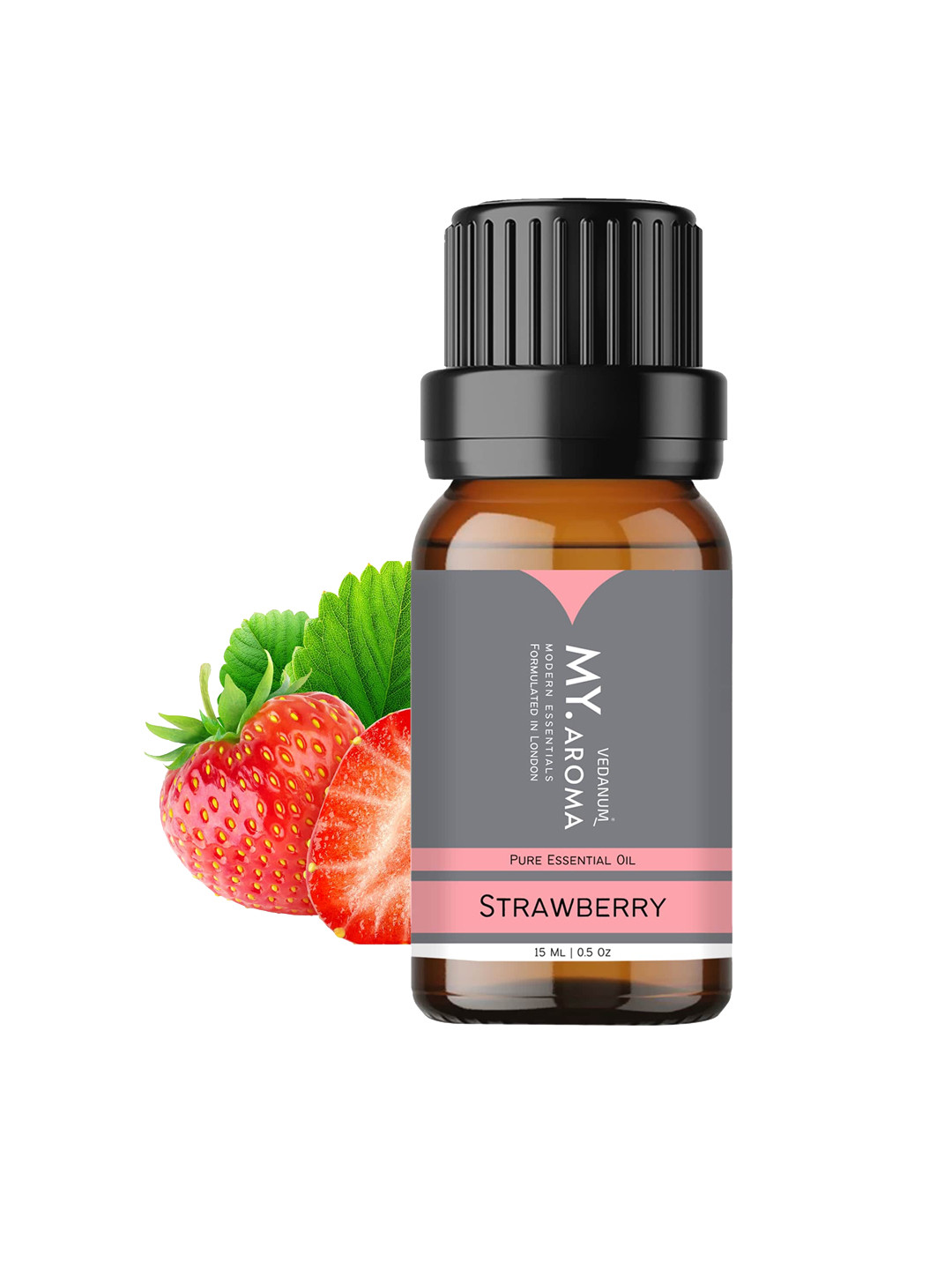 

VEDANUM MY Aroma Premium Organic Strawberry Fragrance Essential Oil-15 ml, Transparent
