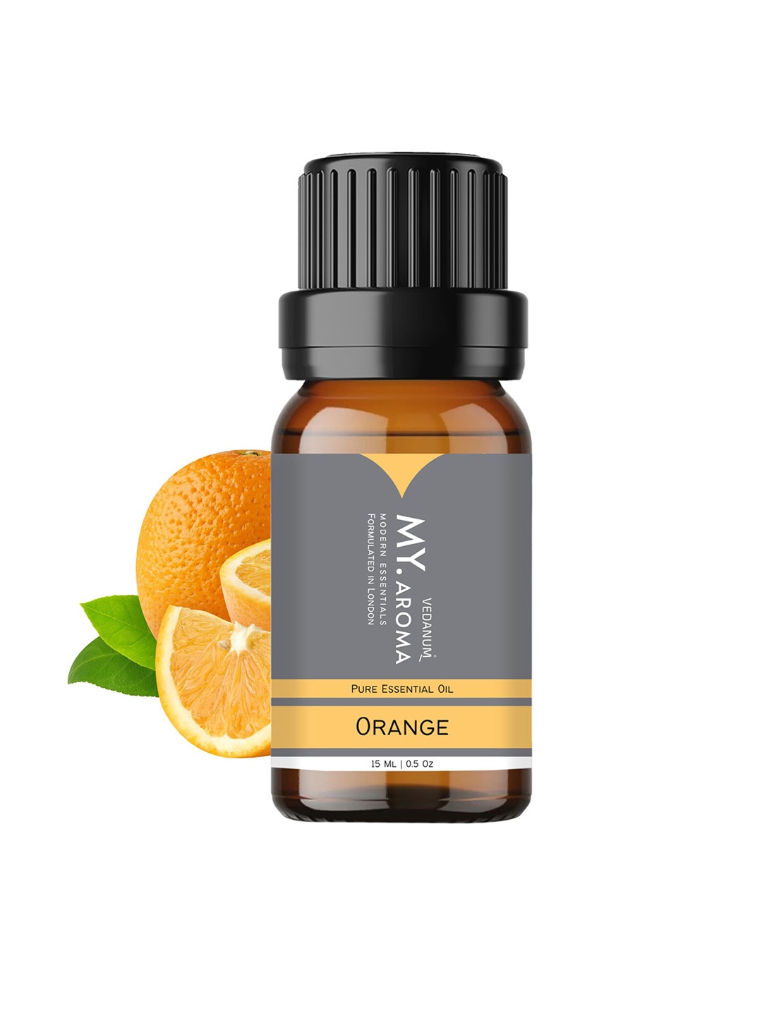 

VEDANUM Premium Organic Orange Essential Oil Fragrance - 15ml, Transparent