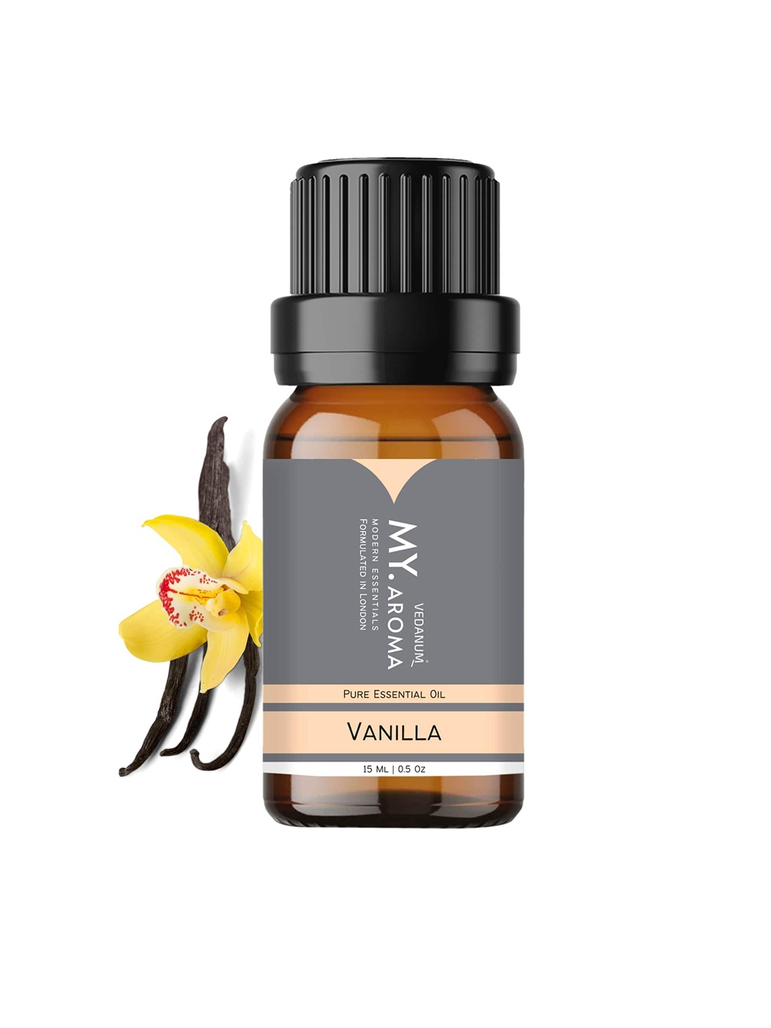 

VEDANUM My.Aroma Premium Organic Vanilla Essential Oil Fragrance 15ml, Transparent