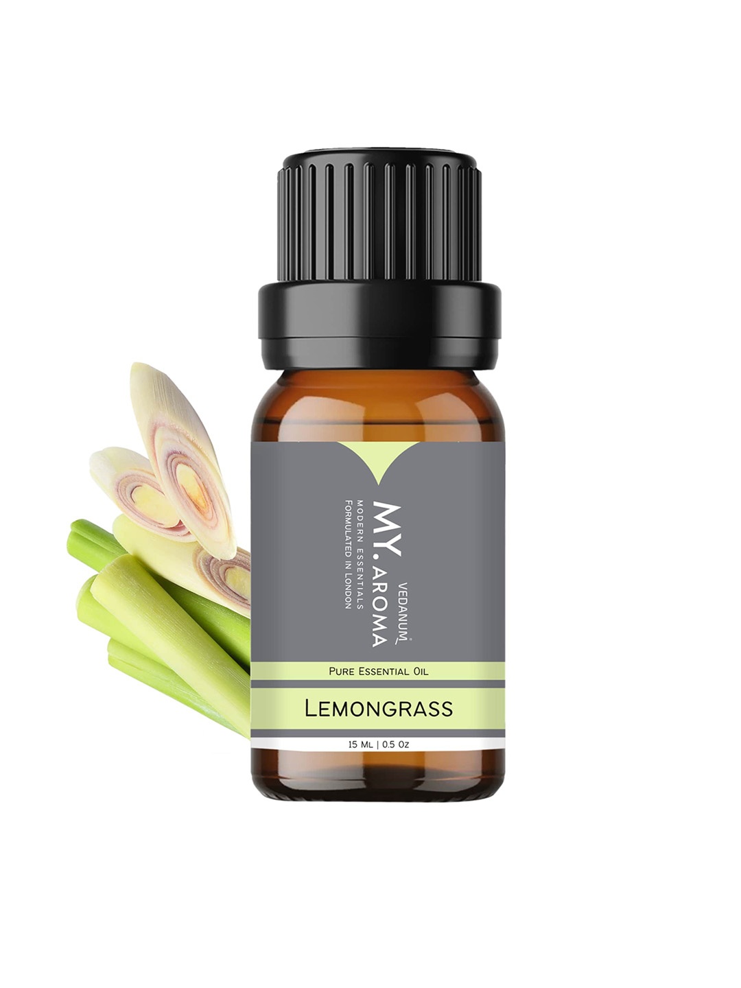 

VEDANUM My.Aroma Premium Organic Lemon Grass Essential Oil Fragrance 15ml, Transparent