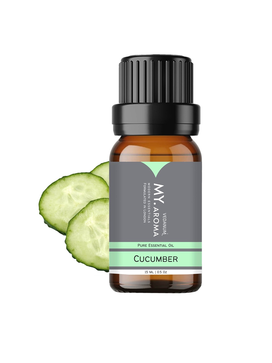 

VEDANUM My.Aroma Premium Organic Cucumber Essential Oil Fragrance 15ml, Transparent