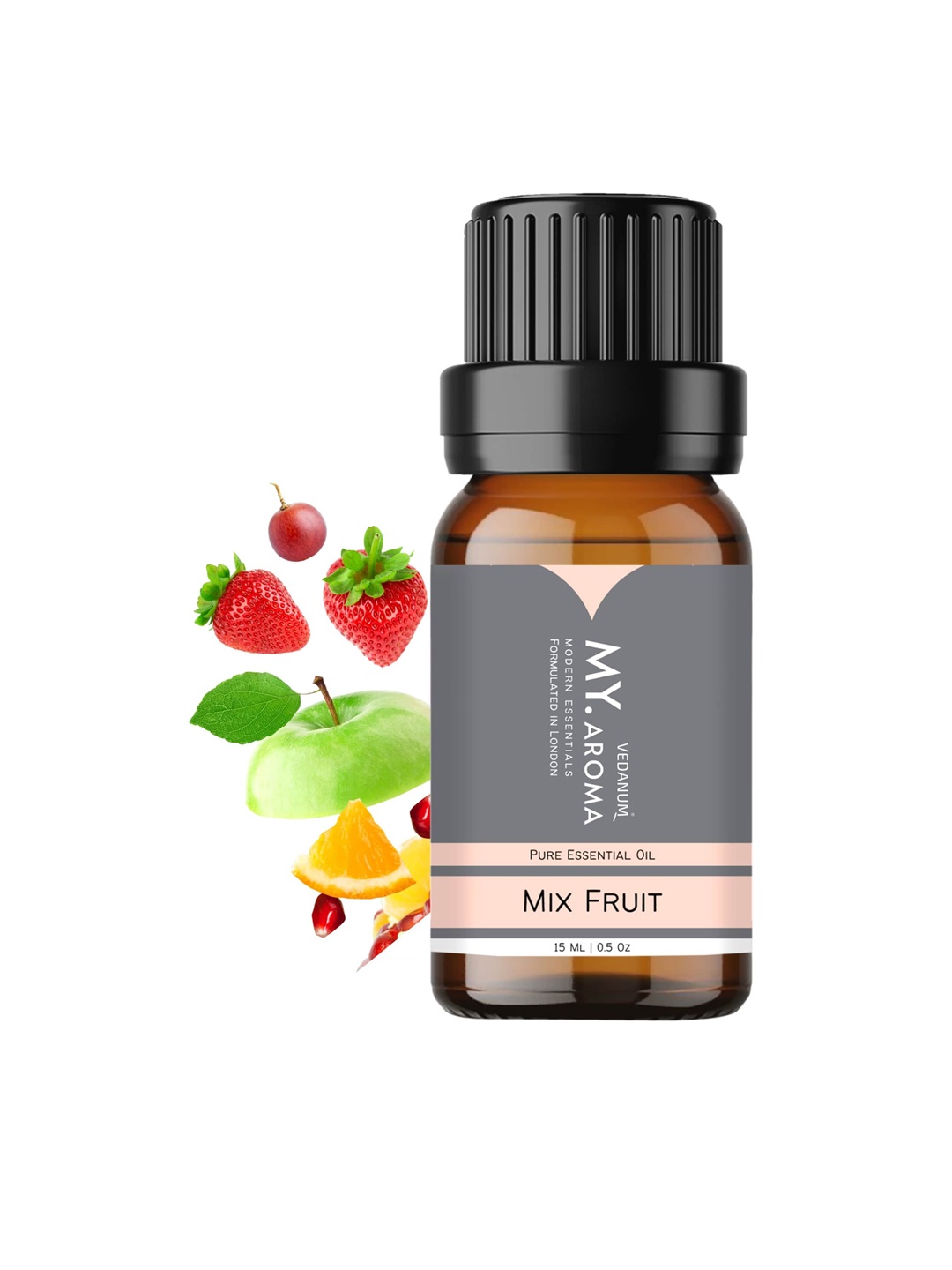 

VEDANUM My.Aroma Premium Organic Mix Fruit Essential Oil Fragrance 15ml, Transparent