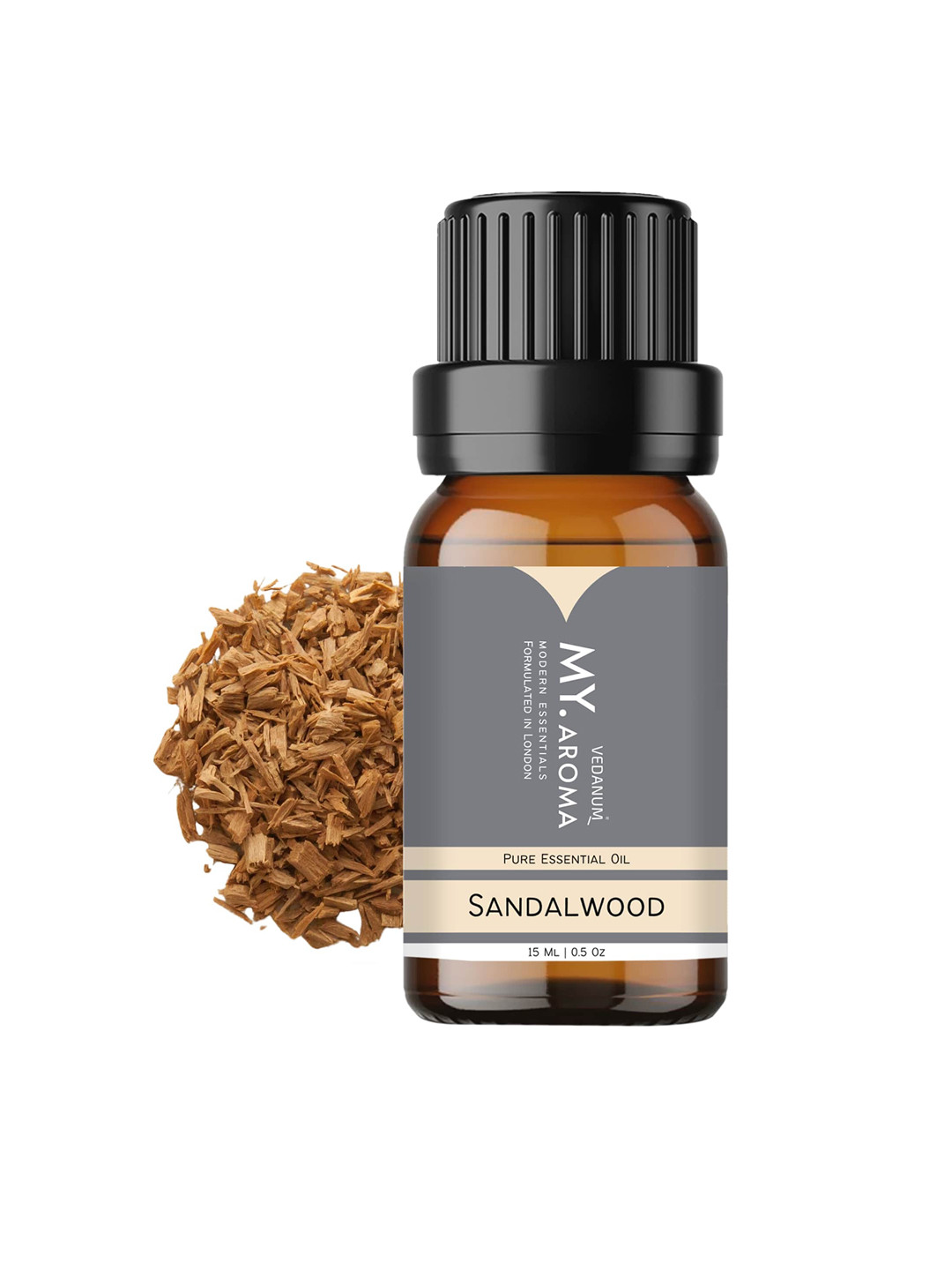 

VEDANUM My.Aroma Premium Organic Sandalwood Essential Oil Fragrance 15ml, Transparent
