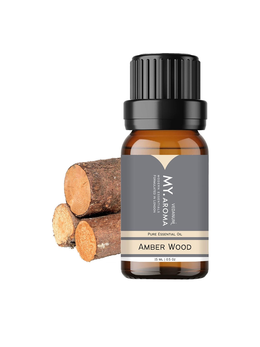 

VEDANUM My Aroma Pure Essential Amber Wood Oil - 15 ml, Transparent