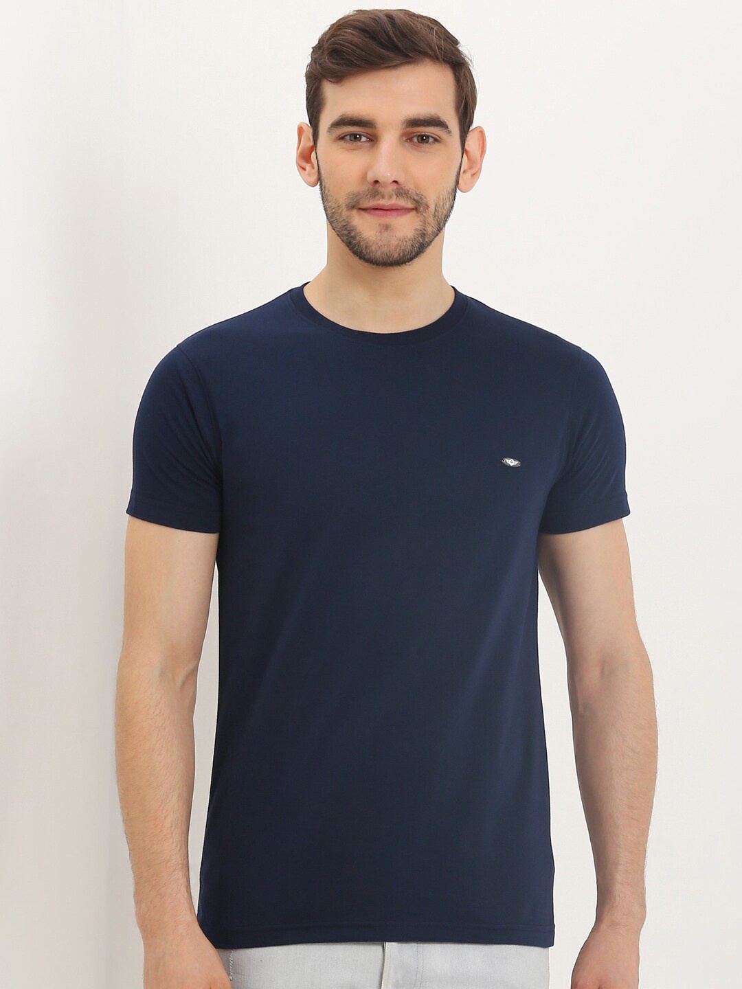 

Metronaut Round Neck Cotton Casual T-shirt, Navy blue