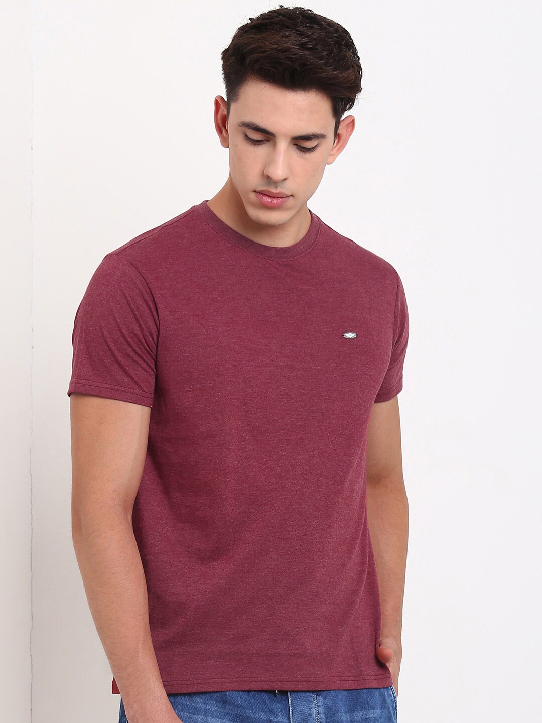 

Metronaut Round Neck Cotton T-shirt, Maroon