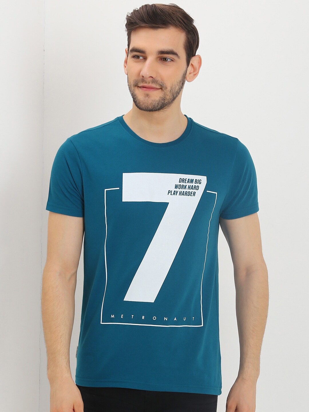 

Metronaut Typography Printed Cotton T-shirt, Green