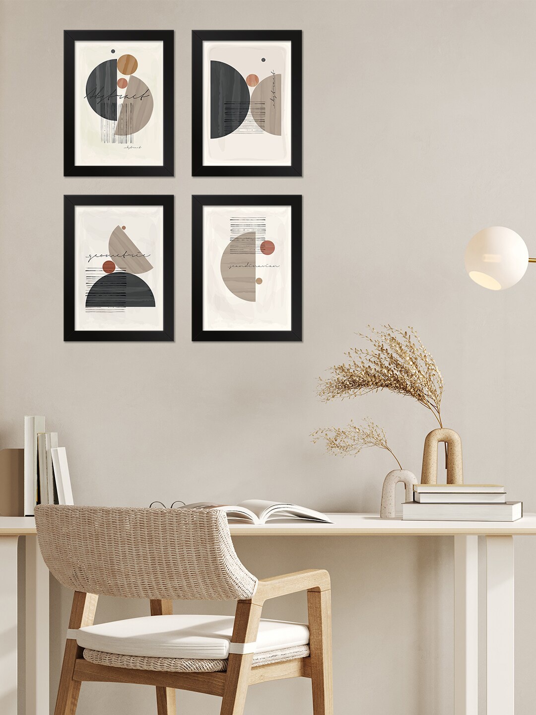 

PAPER PLANE DESIGN White & Grey 4 Pieces Wall Photo Frames