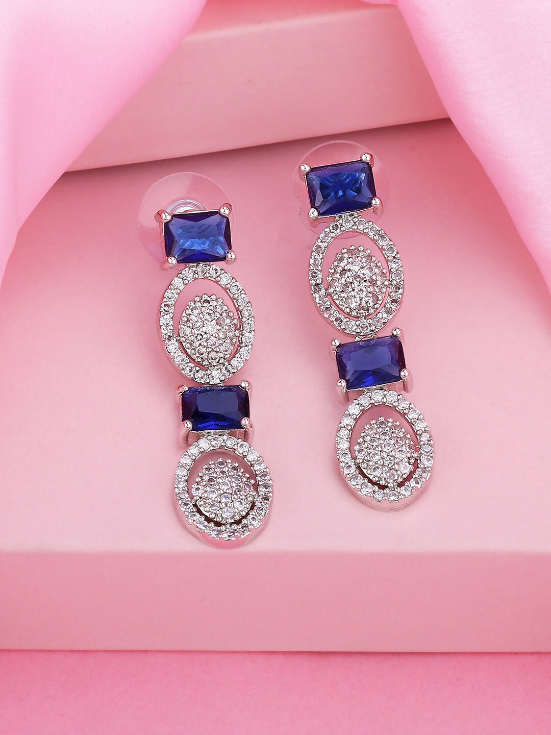 

Estele Silver Plated Geometric Drop Earrings