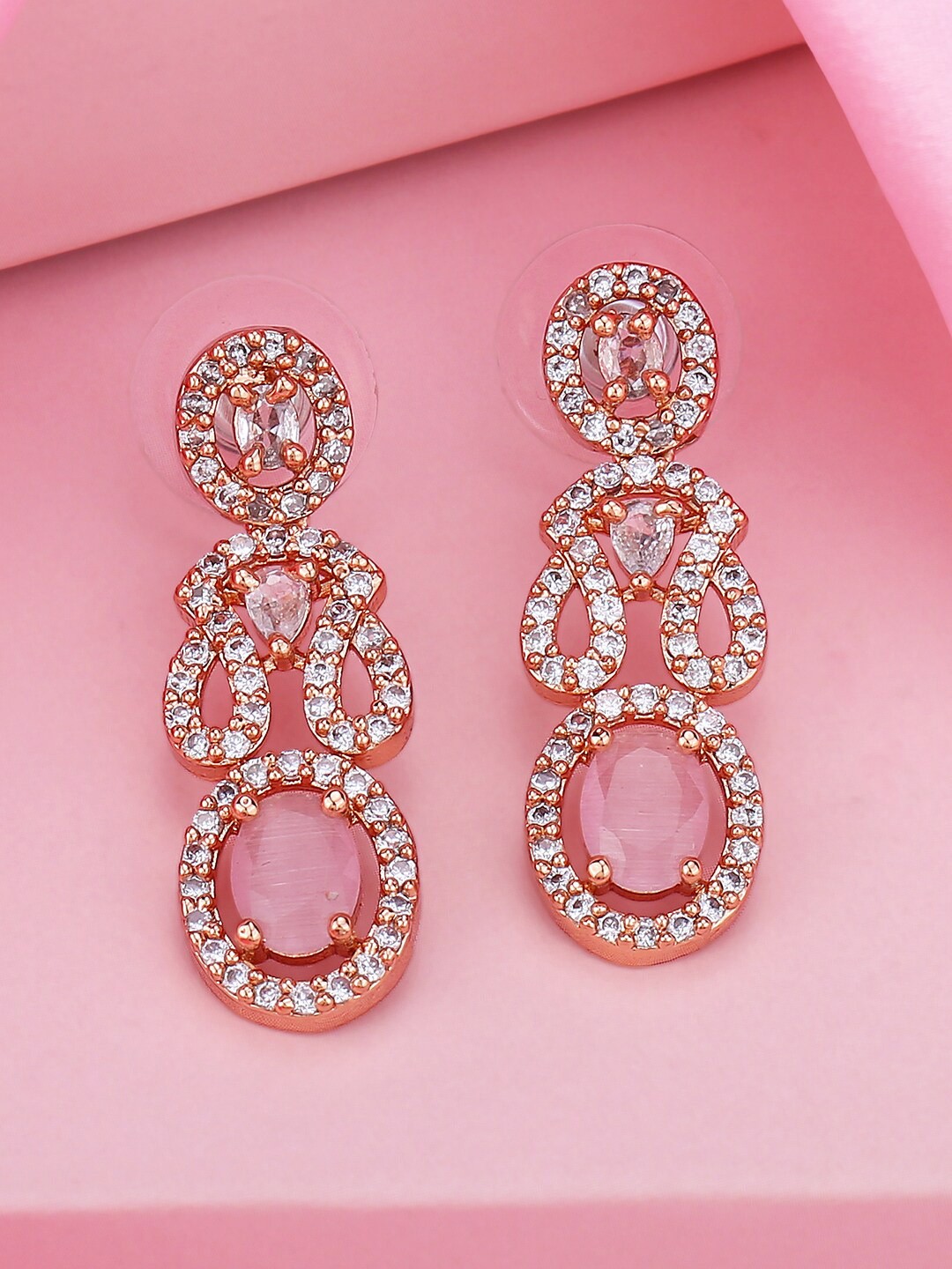 

Estele Rose Gold-Plated Geometric Drop Earrings