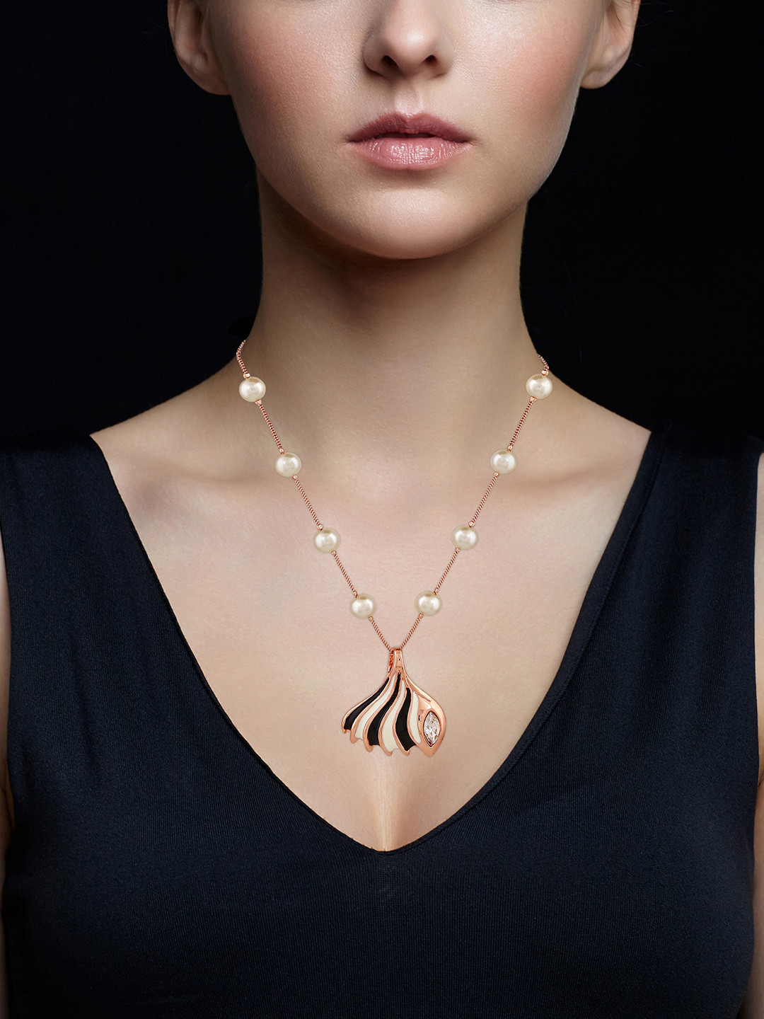 

Estele Rose Gold-Plated Beaded Necklace
